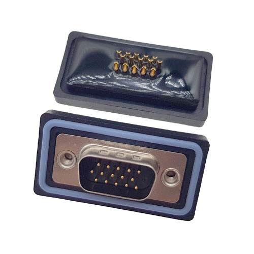 D-SUB-15P公頭焊線式高密度防水車(chē)針連接器 D-SUB-15P公頭焊線式高密度防水車(chē)針連接器